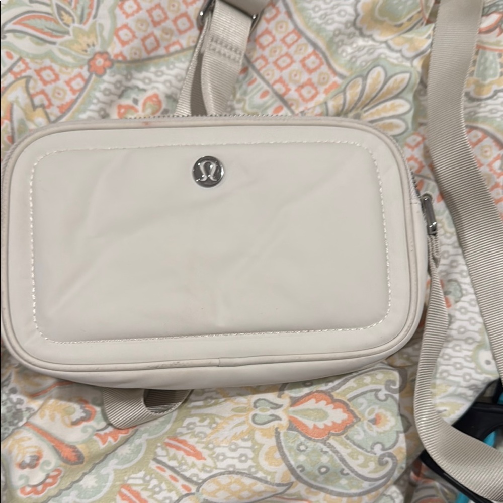 Lululemon Cream Crossbody Bag with Adjustable Strap